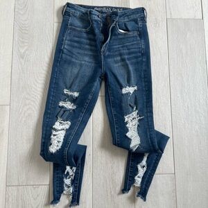 Distressed Blue Jeans